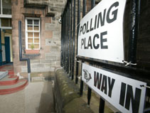 Polling station in Edinburgh